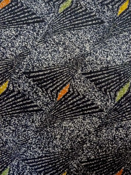 Photo5: Mint O0218Y Used Japanese kimono   Black KOMON dyed for women / Silk. Lozenges,   (Grade A) (5)