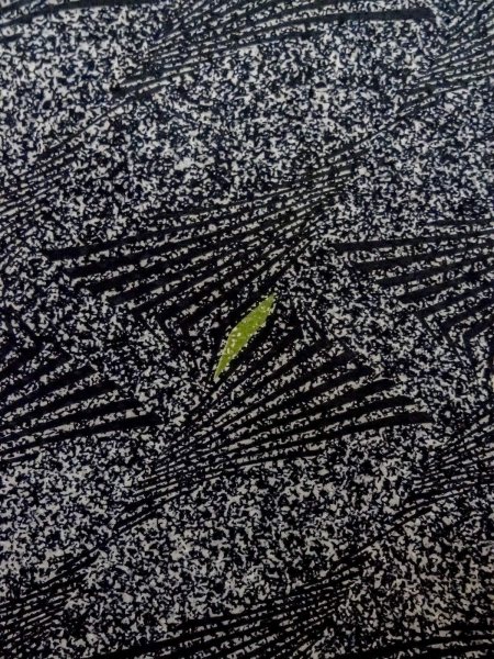 Photo6: Mint O0218Y Used Japanese kimono   Black KOMON dyed for women / Silk. Lozenges,   (Grade A) (6)