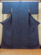 Photo1: O0218Z Used Japanese kimono   Indigo Blue KOMON dyed for women / Silk. SAKURA cherry blossom,   (Grade B) (1)