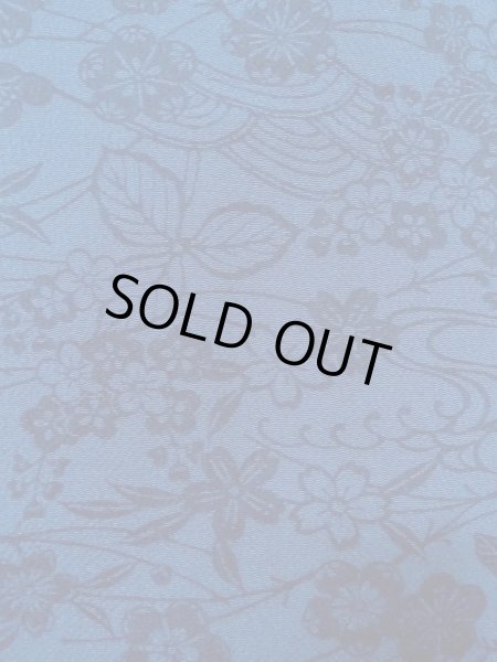 Photo6: O0218Z Used Japanese kimono   Indigo Blue KOMON dyed for women / Silk. SAKURA cherry blossom,   (Grade B) (6)