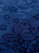 Photo9: O0218Z Used Japanese kimono   Indigo Blue KOMON dyed for women / Silk. SAKURA cherry blossom,   (Grade B) (9)
