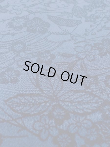 Photo9: O0218Z Used Japanese kimono   Indigo Blue KOMON dyed for women / Silk. SAKURA cherry blossom,   (Grade B) (9)