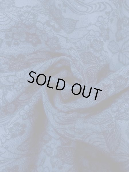 Photo11: O0218Z Used Japanese kimono   Indigo Blue KOMON dyed for women / Silk. SAKURA cherry blossom,   (Grade B) (11)