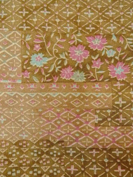 Photo5: O0219A Vintage Japanese kimono   Beige KOMON dyed for women / Silk. KIKYO Japanese balloonflower,   (Grade A) (5)