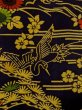 Photo6: O0219B Vintage Japanese kimono  Dark Navy Blue KOMON dyed for women / Silk. Flower,   (Grade B) (6)