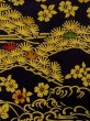 Photo7: O0219B Vintage Japanese kimono  Dark Navy Blue KOMON dyed for women / Silk. Flower,   (Grade B) (7)