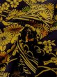 Photo11: O0219B Vintage Japanese kimono  Dark Navy Blue KOMON dyed for women / Silk. Flower,   (Grade B) (11)