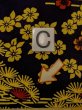 Photo16: O0219B Vintage Japanese kimono  Dark Navy Blue KOMON dyed for women / Silk. Flower,   (Grade B) (16)