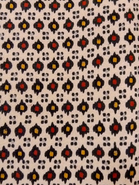 Photo7: O0219C Vintage Japanese kimono   Off White KOMON dyed for women / Silk. Dot,   (Grade D) (7)