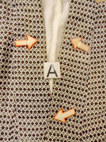 Photo14: O0219C Vintage Japanese kimono   Off White KOMON dyed for women / Silk. Dot,   (Grade D) (14)