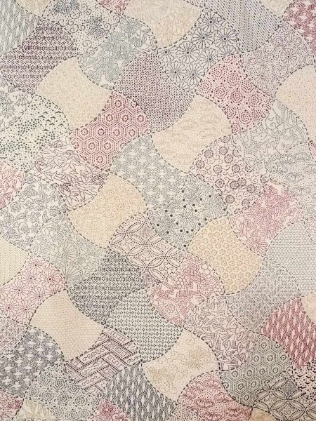 Photo3: O0219D Vintage Japanese kimono   Off White KOMON dyed for women / Silk. Chrysanthemum,   (Grade B) (3)