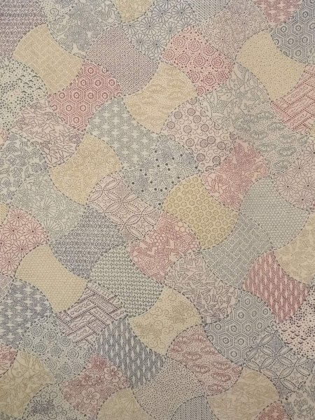 Photo4: O0219D Vintage Japanese kimono   Off White KOMON dyed for women / Silk. Chrysanthemum,   (Grade B) (4)