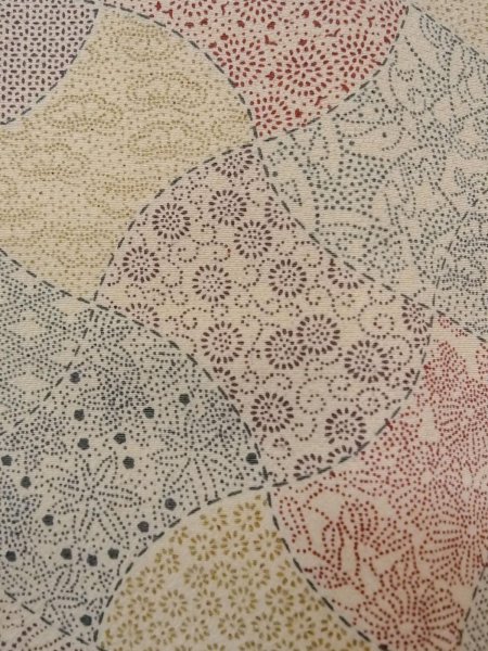 Photo6: O0219D Vintage Japanese kimono   Off White KOMON dyed for women / Silk. Chrysanthemum,   (Grade B) (6)