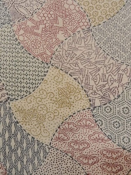 Photo7: O0219D Vintage Japanese kimono   Off White KOMON dyed for women / Silk. Chrysanthemum,   (Grade B) (7)