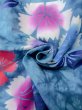 Photo11: O0228A Vintage Japanese kimono  Pale Light Blue YUKATA summer(made in Other than Japan) for women / Cotton. Flower,   (Grade C) (11)