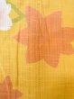 Photo6: Mint O0228B Used Japanese kimono  Grayish Yellow YUKATA summer(made in Japan) for women / Cotton/hemp SAKURA cherry blossom,   (Grade A) (6)