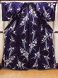 Photo2: O0228C Vintage Japanese kimono   Indigo Blue Pour Dyed Yukata for women / Cotton. Iris,   (Grade B) (2)