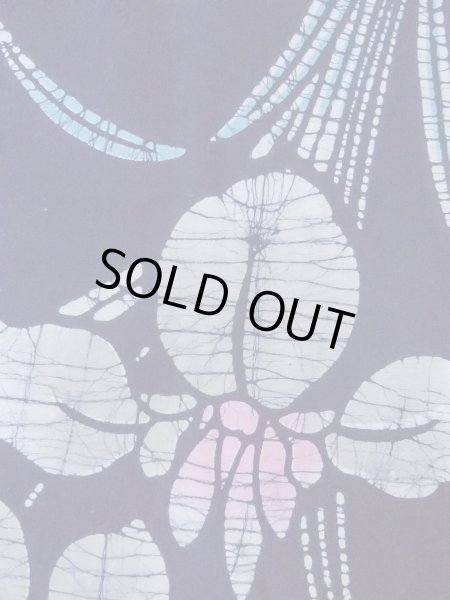 Photo5: O0228C Vintage Japanese kimono   Indigo Blue Pour Dyed Yukata for women / Cotton. Iris,   (Grade B) (5)