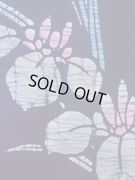 Photo7: O0228C Vintage Japanese kimono   Indigo Blue Pour Dyed Yukata for women / Cotton. Iris,   (Grade B) (7)