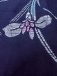 Photo9: O0228C Vintage Japanese kimono   Indigo Blue Pour Dyed Yukata for women / Cotton. Iris,   (Grade B) (9)