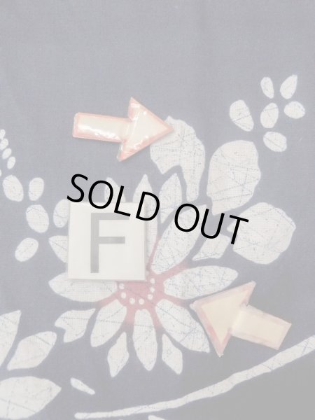 Photo19: O0228D Vintage Japanese kimono   Indigo Blue Pour Dyed Yukata for women / Cotton. Flower,   (Grade C) (19)