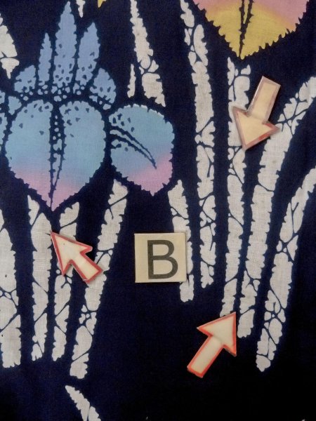 Photo15: O0228E Vintage Japanese kimono   Indigo Blue Pour Dyed Yukata for women / Cotton. Iris,   (Grade C) (15)