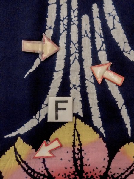 Photo19: O0228E Vintage Japanese kimono   Indigo Blue Pour Dyed Yukata for women / Cotton. Iris,   (Grade C) (19)