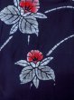 Photo3: O0228F Vintage Japanese kimono   Indigo Blue Pour Dyed Yukata for women / Cotton. Flower,   (Grade B) (3)