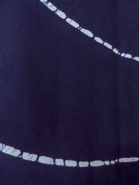Photo7: O0228F Vintage Japanese kimono   Indigo Blue Pour Dyed Yukata for women / Cotton. Flower,   (Grade B) (7)