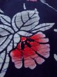 Photo9: O0228F Vintage Japanese kimono   Indigo Blue Pour Dyed Yukata for women / Cotton. Flower,   (Grade B) (9)