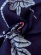 Photo12: O0228F Vintage Japanese kimono   Indigo Blue Pour Dyed Yukata for women / Cotton. Flower,   (Grade B) (12)