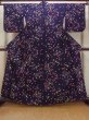 Photo1: O0228G Vintage Japanese kimono   Indigo Blue YUKATA summer(made in Japan) for women / Cotton. Flower,   (Grade B) (1)