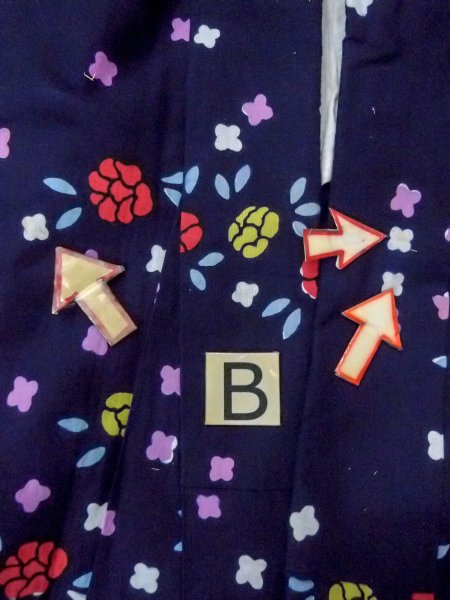 Photo15: O0228G Vintage Japanese kimono   Indigo Blue YUKATA summer(made in Japan) for women / Cotton. Flower,   (Grade B) (15)