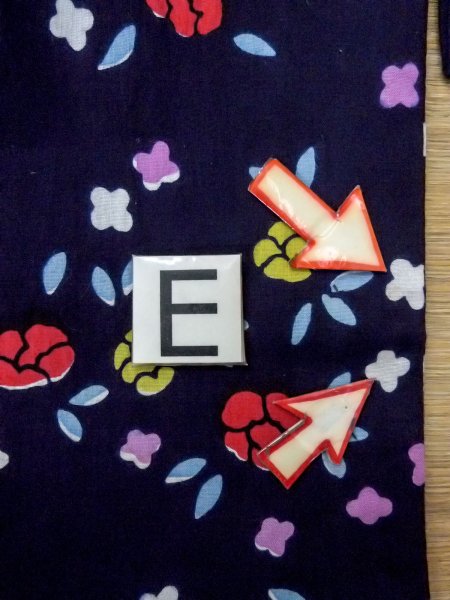 Photo18: O0228G Vintage Japanese kimono   Indigo Blue YUKATA summer(made in Japan) for women / Cotton. Flower,   (Grade B) (18)