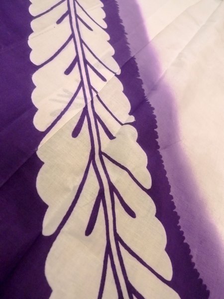 Photo9: O0228H Vintage Japanese kimono   White YUKATA summer(made in Japan) for women / Cotton/hemp Flower,   (Grade C) (9)