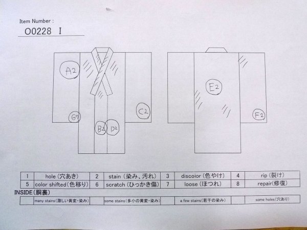 Photo13: O0228I Vintage Japanese kimono   White Pour Dyed Yukata for women / Cotton. Camellia,   (Grade D) (13)