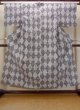 Photo1: O0228J Vintage Japanese kimono   White YUKATA summer(made in Japan) for women / Cotton/hemp Line,   (Grade D) (1)