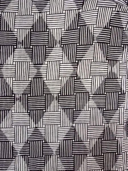 Photo3: O0228J Vintage Japanese kimono   White YUKATA summer(made in Japan) for women / Cotton/hemp Line,   (Grade D) (3)