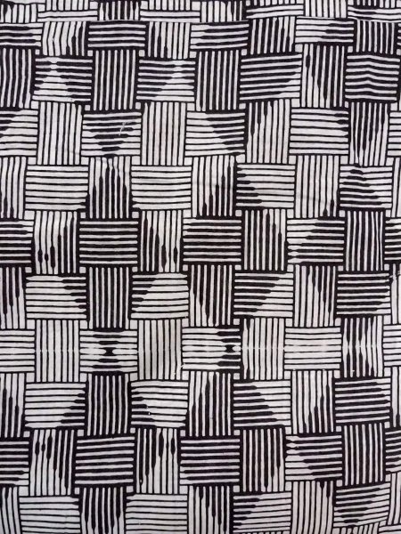 Photo4: O0228J Vintage Japanese kimono   White YUKATA summer(made in Japan) for women / Cotton/hemp Line,   (Grade D) (4)