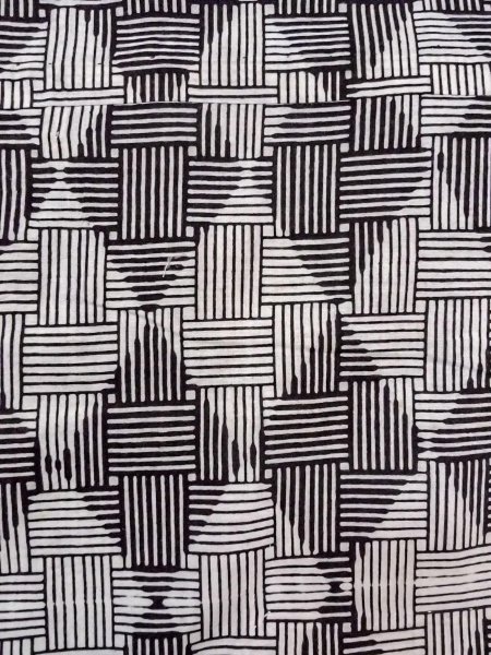 Photo5: O0228J Vintage Japanese kimono   White YUKATA summer(made in Japan) for women / Cotton/hemp Line,   (Grade D) (5)