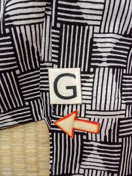 Photo20: O0228J Vintage Japanese kimono   White YUKATA summer(made in Japan) for women / Cotton/hemp Line,   (Grade D) (20)