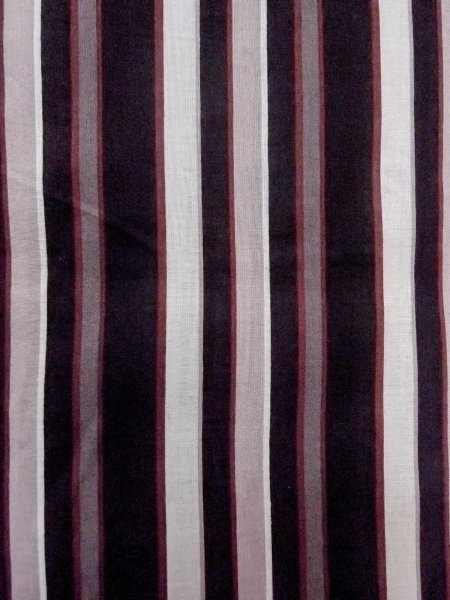 Photo5: O0228L Vintage Japanese kimono   Black Men's Yukata for women / Cotton. Stripes   (Grade B) (5)