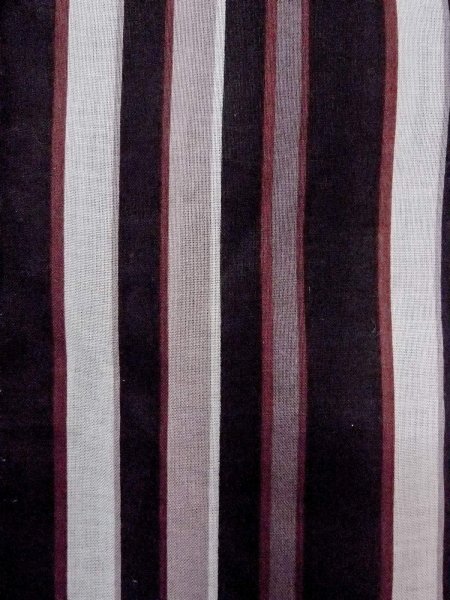 Photo6: O0228L Vintage Japanese kimono   Black Men's Yukata for women / Cotton. Stripes   (Grade B) (6)