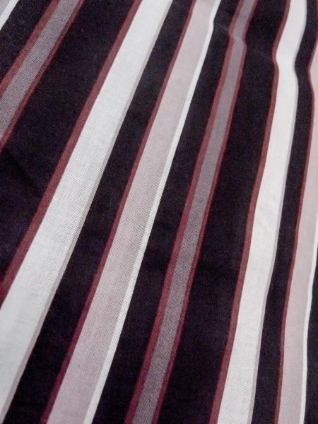 Photo8: O0228L Vintage Japanese kimono   Black Men's Yukata for women / Cotton. Stripes   (Grade B) (8)