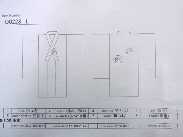 Photo13: O0228L Vintage Japanese kimono   Black Men's Yukata for women / Cotton. Stripes   (Grade B) (13)