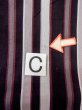 Photo16: O0228L Vintage Japanese kimono   Black Men's Yukata for women / Cotton. Stripes   (Grade B) (16)