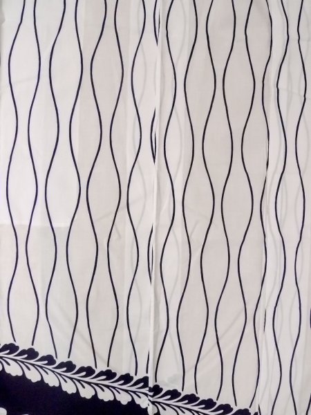 Photo4: O0228M Vintage Japanese kimono   White YUKATA summer(made in Japan) for women / Cotton. Flower,   (Grade B) (4)