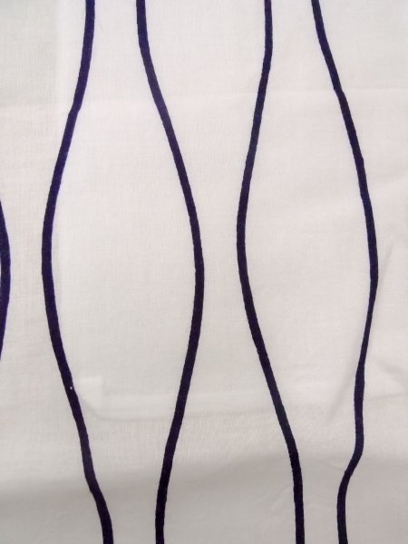 Photo8: O0228M Vintage Japanese kimono   White YUKATA summer(made in Japan) for women / Cotton. Flower,   (Grade B) (8)