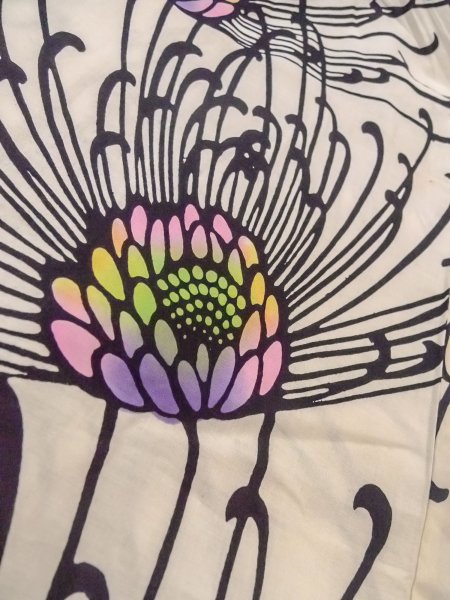 Photo8: O0228N Vintage Japanese kimono   White Pour Dyed Yukata for women / Cotton. Chrysanthemum   (Grade C) (8)