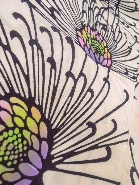 Photo9: O0228N Vintage Japanese kimono   White Pour Dyed Yukata for women / Cotton. Chrysanthemum   (Grade C) (9)